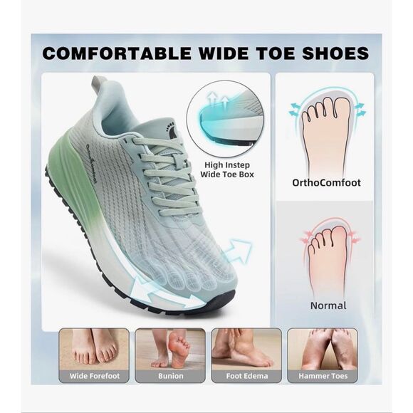 OrthoComfoot Men\'s Orthopedic Plantar Fasciitis Shoes: Wide Toe Box Size 11 main image 8